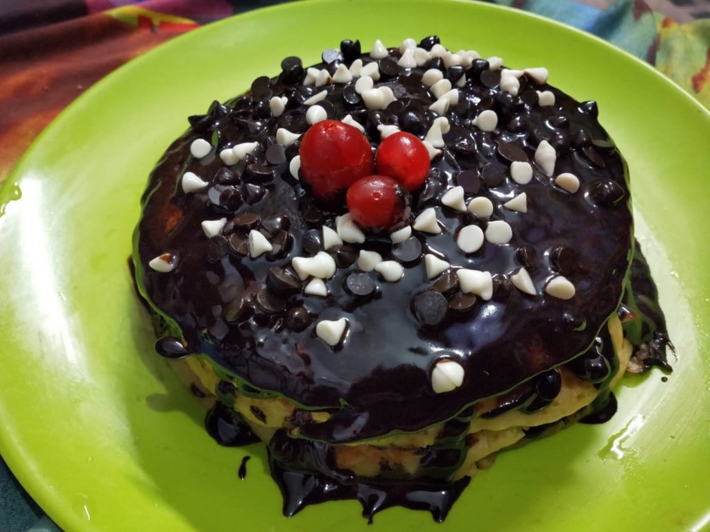 Pancake with Chocolate Ganache ♥️